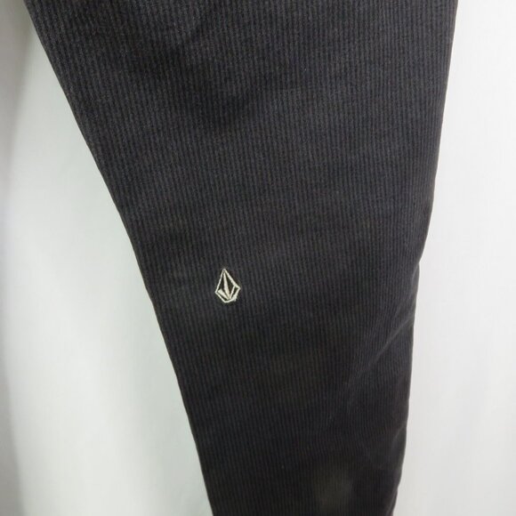 Volcom Skinny Jeans Black Brown Pinstripe Size 9 Straight Leg Logo - Picture 6 of 14